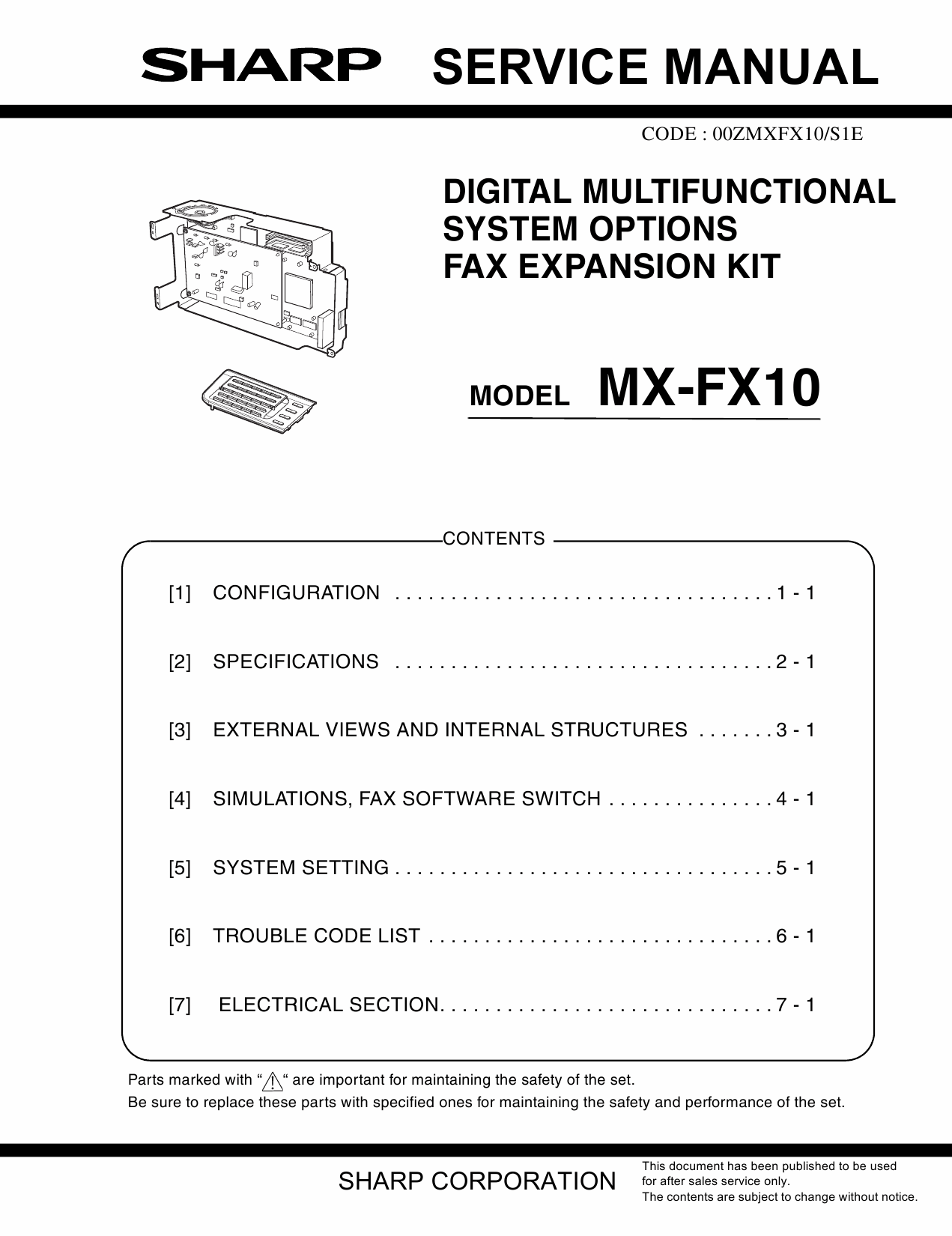 SHARP MX FX10 Service Manual-1